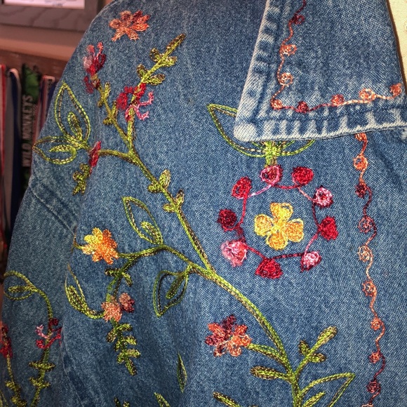 Tantrums embroidered denim jacket 2X - Picture 3 of 9